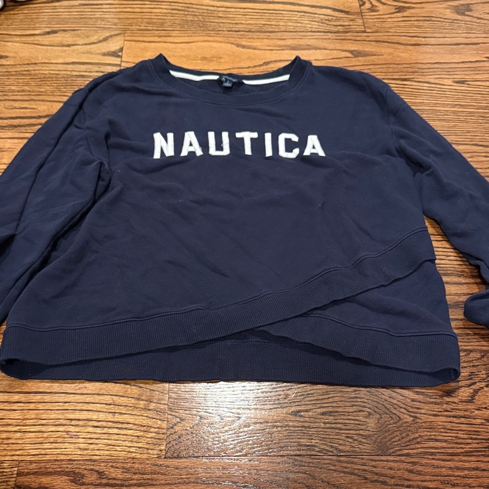 Nautica Dark Blue Crewneck with White Logo